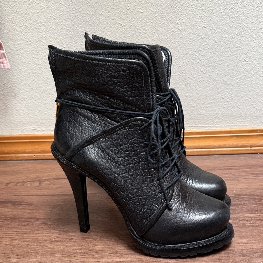 Elizabeth and James - Black Lace-Up Ankle Boots